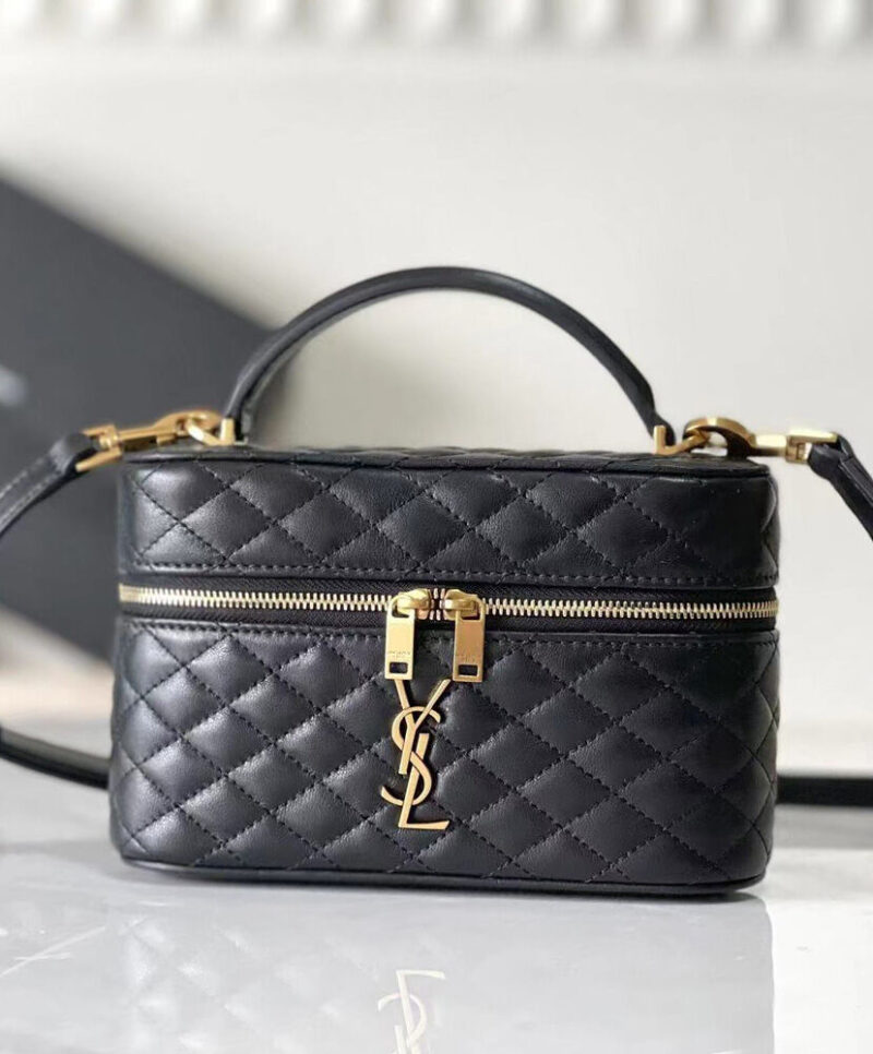 Saint Laurent Gaby Mini Vanity Bag In Lambskin Black